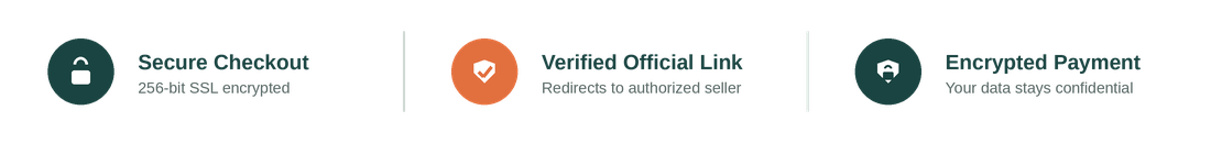 Trust badges: secure SSL checkout, verified official link, and encrypted payment
